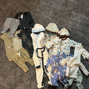 Lot of preemie baby boy clothes. Super cute